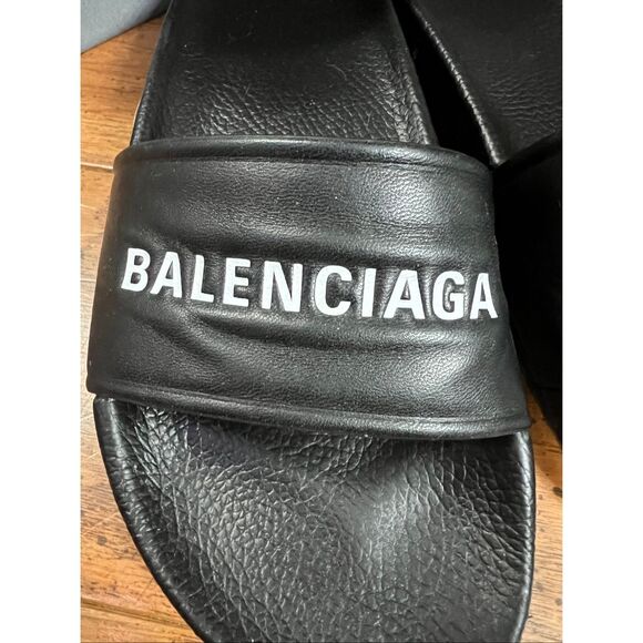 Balenciaga classic logo leather slides size 36 - Picture 2 of 8
